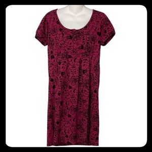 RGL NEW YORK Fuchsia & Black Short Sleeves Dress Size L